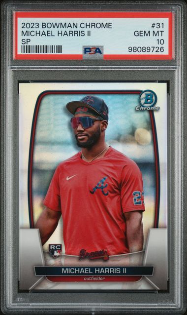 MIchael Harris II 2023 Bowman Chrome SP Rookie Card PSA 10