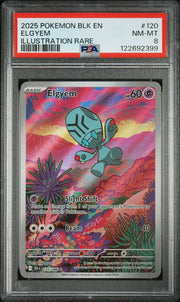 Elgyem 2025 Pokemon Black Bolt Illustration Rare 120 PSA 8
