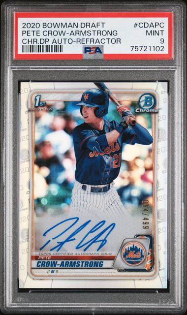 Pete Crow-Armstrong 2020 Bowman Draft 1st Auto /499 PSA 9