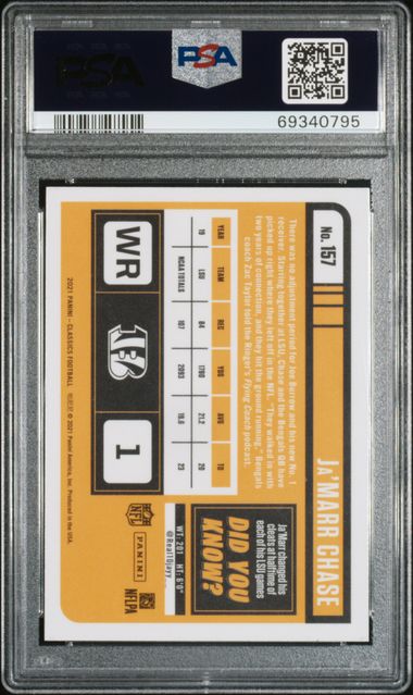 Ja'Marr Chase 2021 Panini Chronicles Premium Edition Classics Rookies RC PSA 9