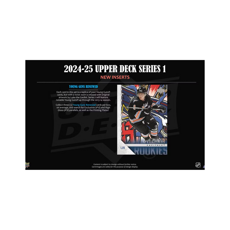 2024-25 Upper Deck Series 1 Hockey Hobby 12 Box Case [Contact Us To Order]