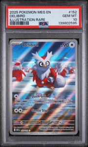 Delibird 2025 Pokemon Mega Evolution Illustration rare #152/132 PSA 10