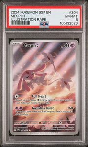 Mespirit Pokémon Surging Sparks Illustration Rare #204/191 PSA 8
