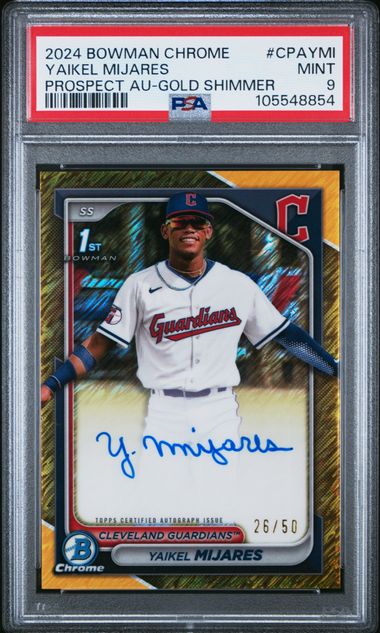 Yaikel Mijares 2024 Bowman Chrome 1st Bowman Gold Shimmer Autograph 