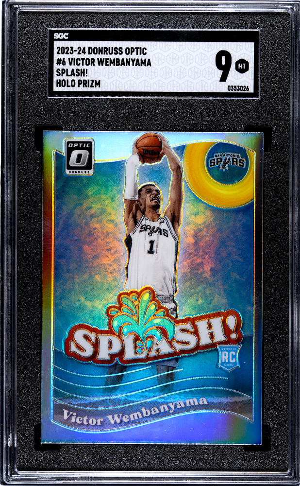 Victor Wembanyama 2023-24 Donruss Optic SPLASH! SGC 9 RC