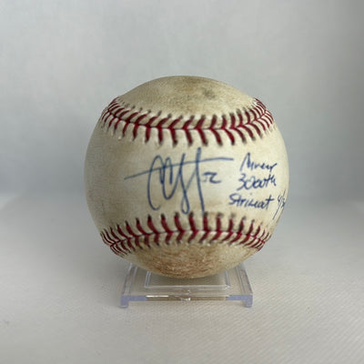 CC Sabathia Autographed MLB Game Used From 3,000K Game At Bat 04/30/19