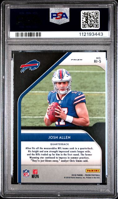 Josh Allen 2018 Panini Prizm Rookie Introduction PSA 9