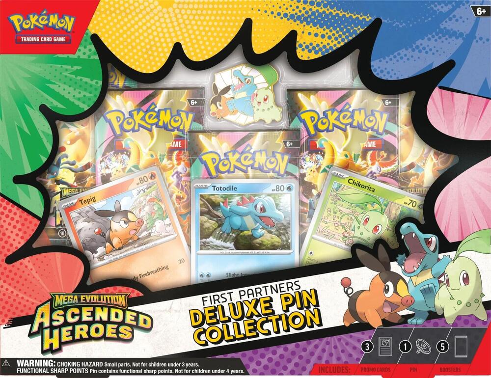 Pokémon Mega Evolution Ascended Heroes First Partners Deluxe Pin Collection
