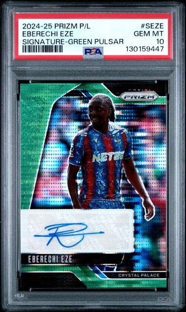 Eberechi Eze 2024-25 Panini Prizm Premier League Signature Green Pulsar PSA 10
