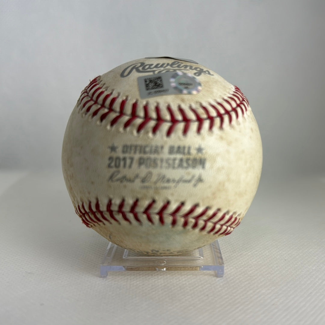 Aaron Judge Autographed MLB Game Used Double From 2017 ALCS Playoff Hit 8 Double 3 RBI 10 10/18/17