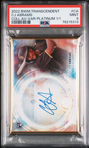 CJ Abrams 2022 Bowman Transcendent Autograph Variation Platinum #'d 1/1 PSA 9