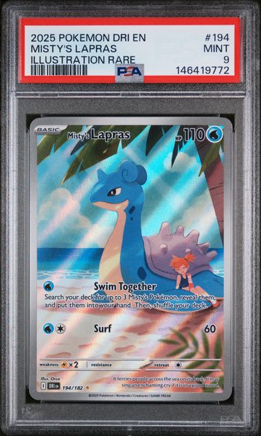 Misty's Lapras Pokémon Destined Rivals Illustration Rare #194/182 PSA 9