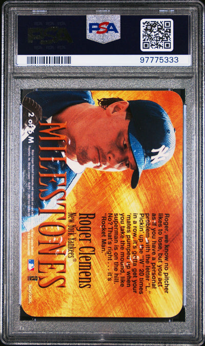 Roger Clemens 2000 Skybox Dominion Milestones PSA 8