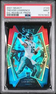 Trevor Lawrence 2021 Panini Select Die-Cut Red/Blue Prizm PSA 9