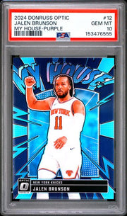 Jalen Brunson 2024 Optic My House Purple PSA 10