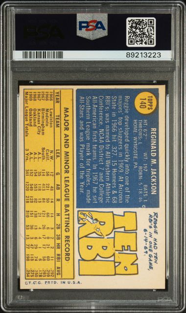 Reggie Jackson 1970 Topps #140 PSA 7