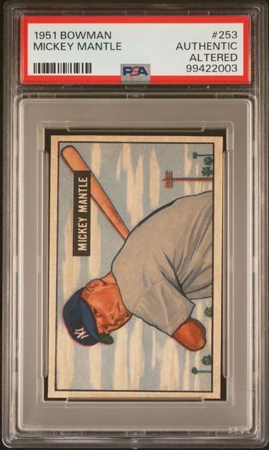 Mickey Mantle 1951 Bowman PSA Authentic Altered