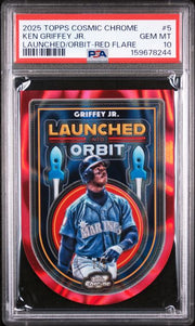 Ken Griffey Jr. 2025 Topps Cosmic Chrome Launched Into Orbit Red Flare #'d 2/5 PSA 10