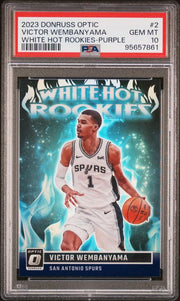 Victor Wembanyama 2023 Donruss Optic White Hot Rookies Purple PSA 10