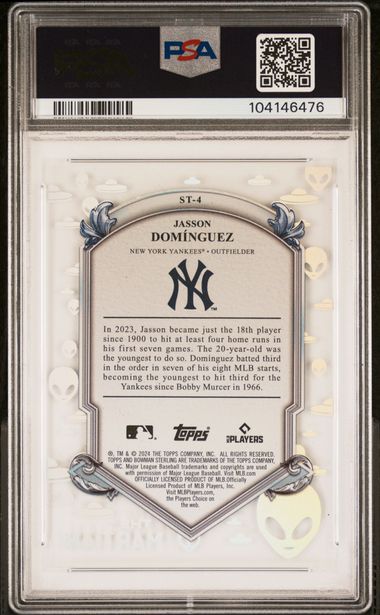 Jasson Dominguez 2024 Bowman Sterling Tek #'d 65/99 PSA 10