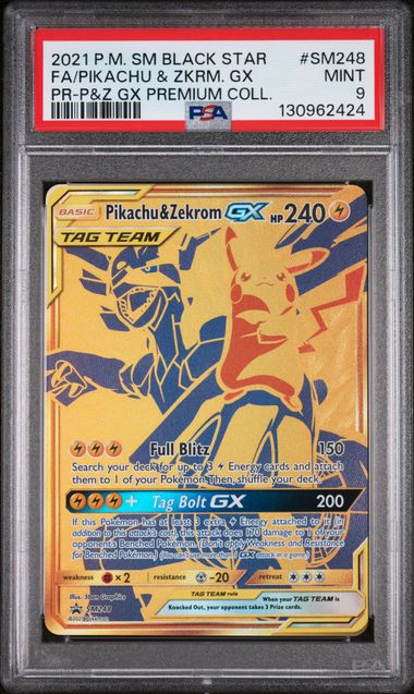 Pikachu & Zekrom GX Tag Team Full-Art 2021 Pokemon Black Star Promo #SM248 PSA 9