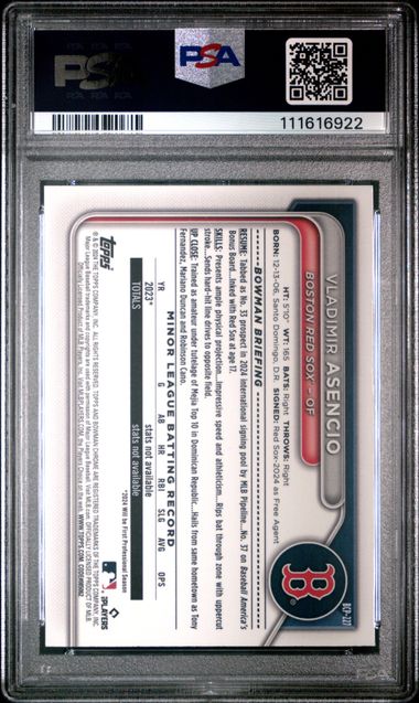 Vladimir Asencio 2024 Bowman Chrome 1st Bowman Fuchsia Shimmer 