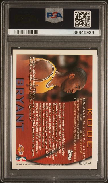 Kobe Bryant 1996 Topps Rookie PSA 9 