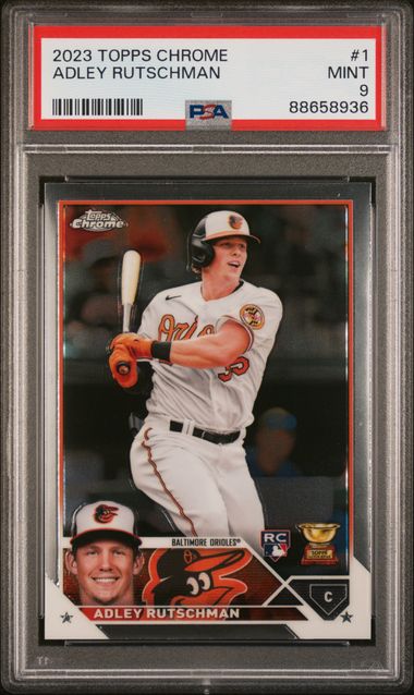 Adley Rutschman 2023 Topps Chrome rookie card PSA 9