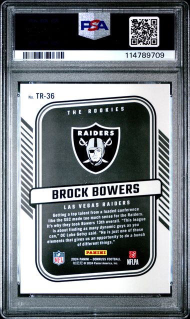 Brock Bowers Panini Donruss The Rookies PSA 10