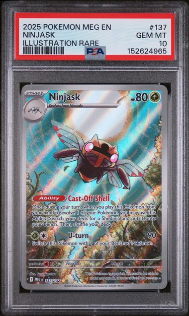 Ninjask Pokémon Mega Evolution Illustration Rare #137/132 PSA 10