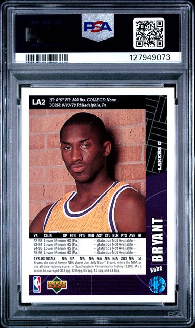 Kobe Bryant 1996 Upper Deck Collector's Choice Lakers Team Set RC PSA 9