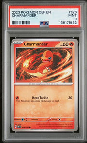 Charmander 2023 Pokemon Obsidian Flames #026/197 PSA 9
