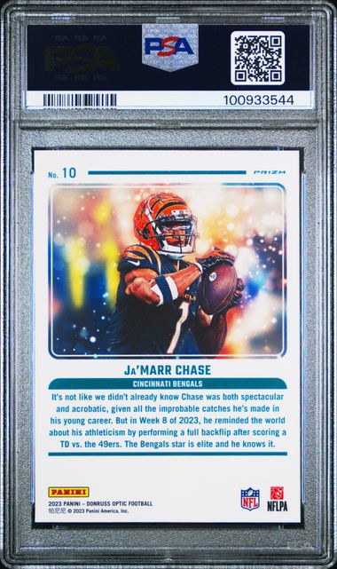 Ja'Marr Chase 2023 Panini Donruss Optic Mythical SSP PSA 9