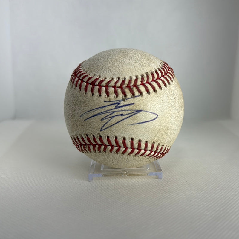 Shohei Ohtani Autographed MLB Game Used From Career First Pinch Hit At Bat 04/10/18