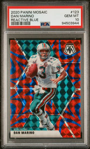 Dan Marino 2020 Panini Mosaic Reactive Blue PSA 10