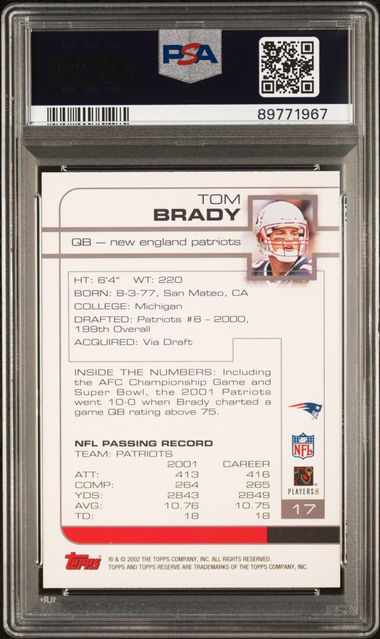 Tom Brady 2002 Topps Reserve PSA 9