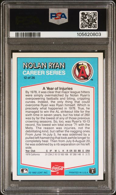 Nolan Ryan 1992 Coca-Cola #12 PSA 7