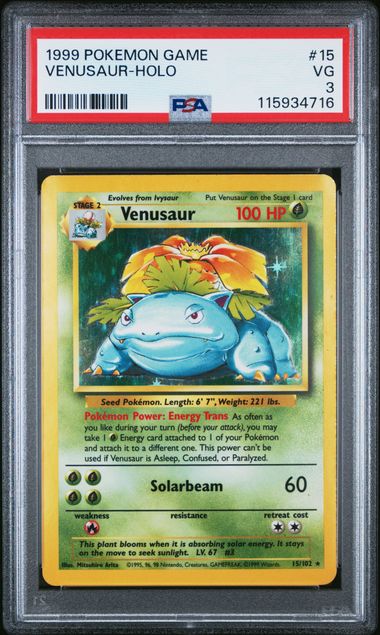 Venusaur Pokemon 1999 Holo PSA 3