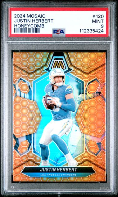 Justin Herbert 2024 Panini Mosaic Honeycomb PSA 9