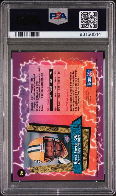Brett Favre 1995 Topps Finest w/ Coating PSA 9