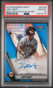 Joey Bart 2019 Bowman's Best Auto Blue Refractor #'d 149/150 PSA 10