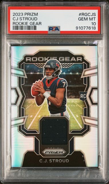 C.J. Stroud 2023 Panini Prizm Rookie Gear PSA 10