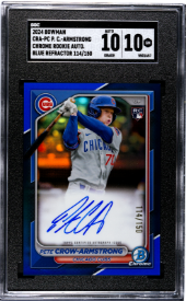 Pete Crow-Armstrong 2024 Bowman Chrome Blue Rookie Autograph 