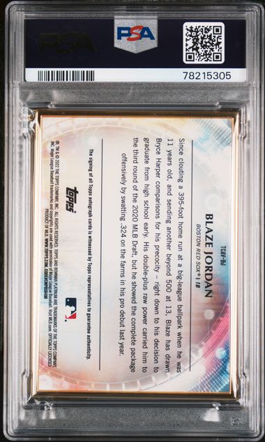 Blaze Jordan 2022 Bowman Transcendent autograph Variation Blue #'d 05/10 PSA 9