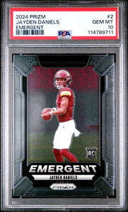 Jayden Daniels 2024 Panini Prizm Emergent RC PSA 10