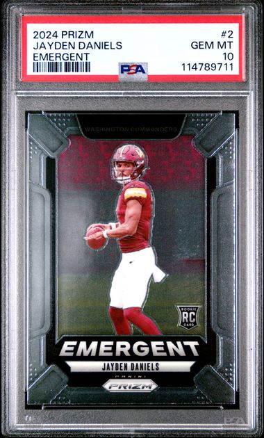 Jayden Daniels 2024 Panini Prizm Emergent RC PSA 10