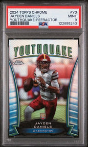 Jayden Daniels 2024 Topps Chrome Youthquake Refractor RC PSA 9