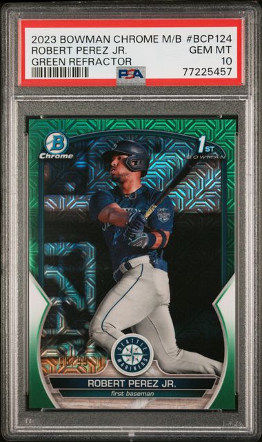 Robert Perez Jr. 2023 Bowman Mega Box Chrome Green Refractor PSA 10 ...