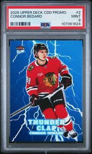 Connor Bedard 2025 Upper Deck CDD Promo Thunder Clap #2 PSA 9