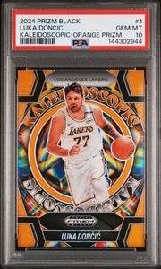 Luka Doncic 2024 Panini Prizm Black Kaleidoscopic Orange Prizm #'d 26/49 PSA 10